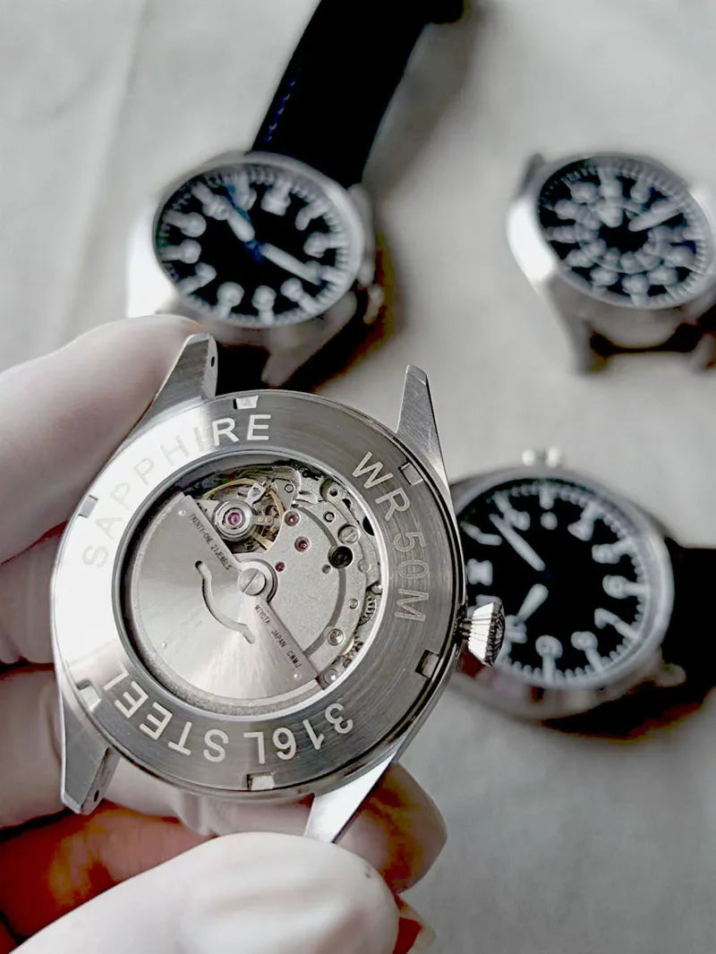 Flieger Pilot Watch Automatic Mechanical Aviator Field Wristwatch