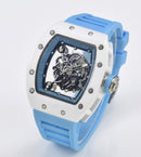 Luxury Barrel Watch Hollow Quartz Design Transparent Men’s Fashion Timepiece