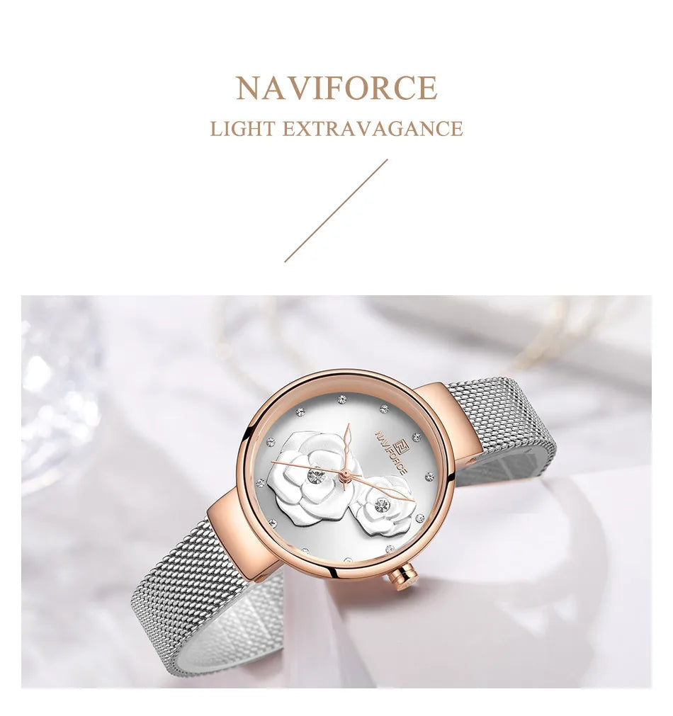 NAVIFORCE Women Watch Luxury Quartz Steel Waterproof Fashion