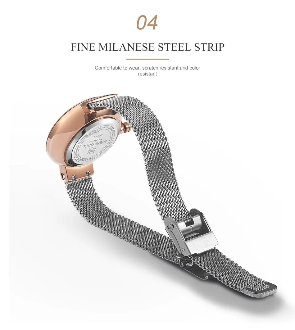 NAVIFORCE Women Watch Luxury Quartz Steel Waterproof Fashion