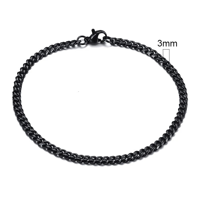 Vnox Stainless Steel Cuban Chain Bracelet Men Jewelry