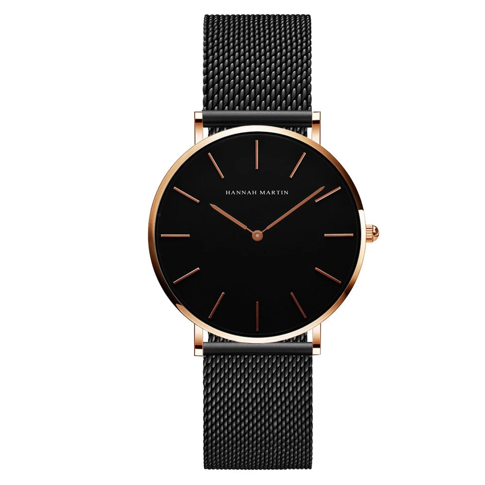 women watch rose gold waterproof quartz stainless steel elegant stylish