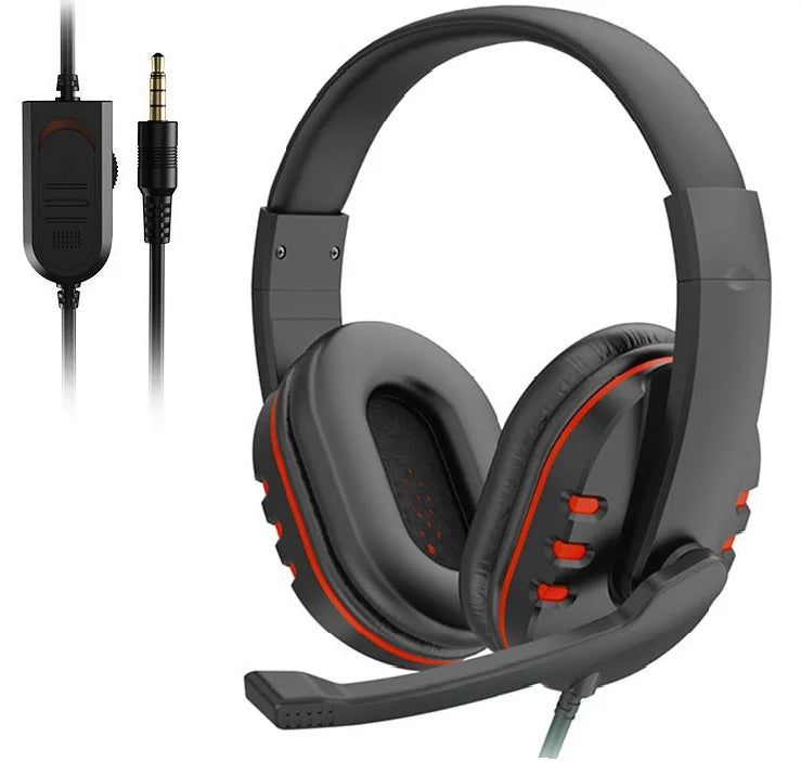 Wired gaming headset 3.5mm, noise-cancel mic, PS4 PC