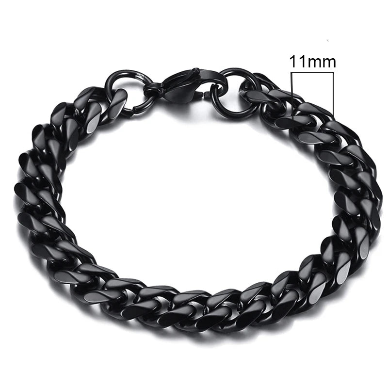 Vnox Stainless Steel Cuban Chain Bracelet Men Jewelry