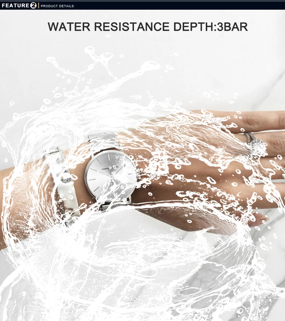 women watch rose gold waterproof quartz stainless steel elegant stylish