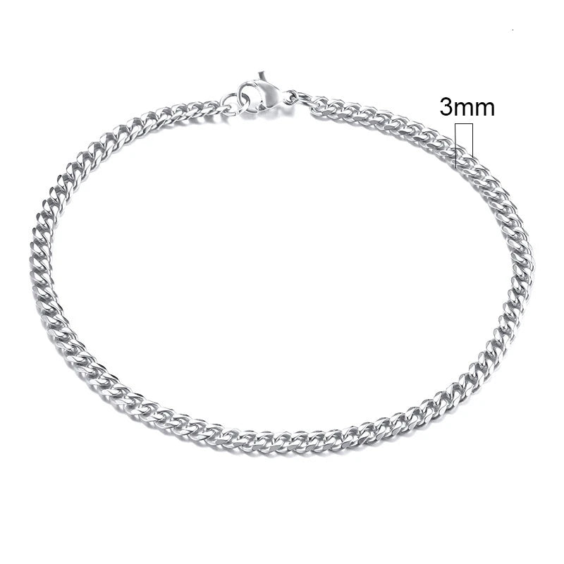 Vnox Stainless Steel Cuban Chain Bracelet Men Jewelry