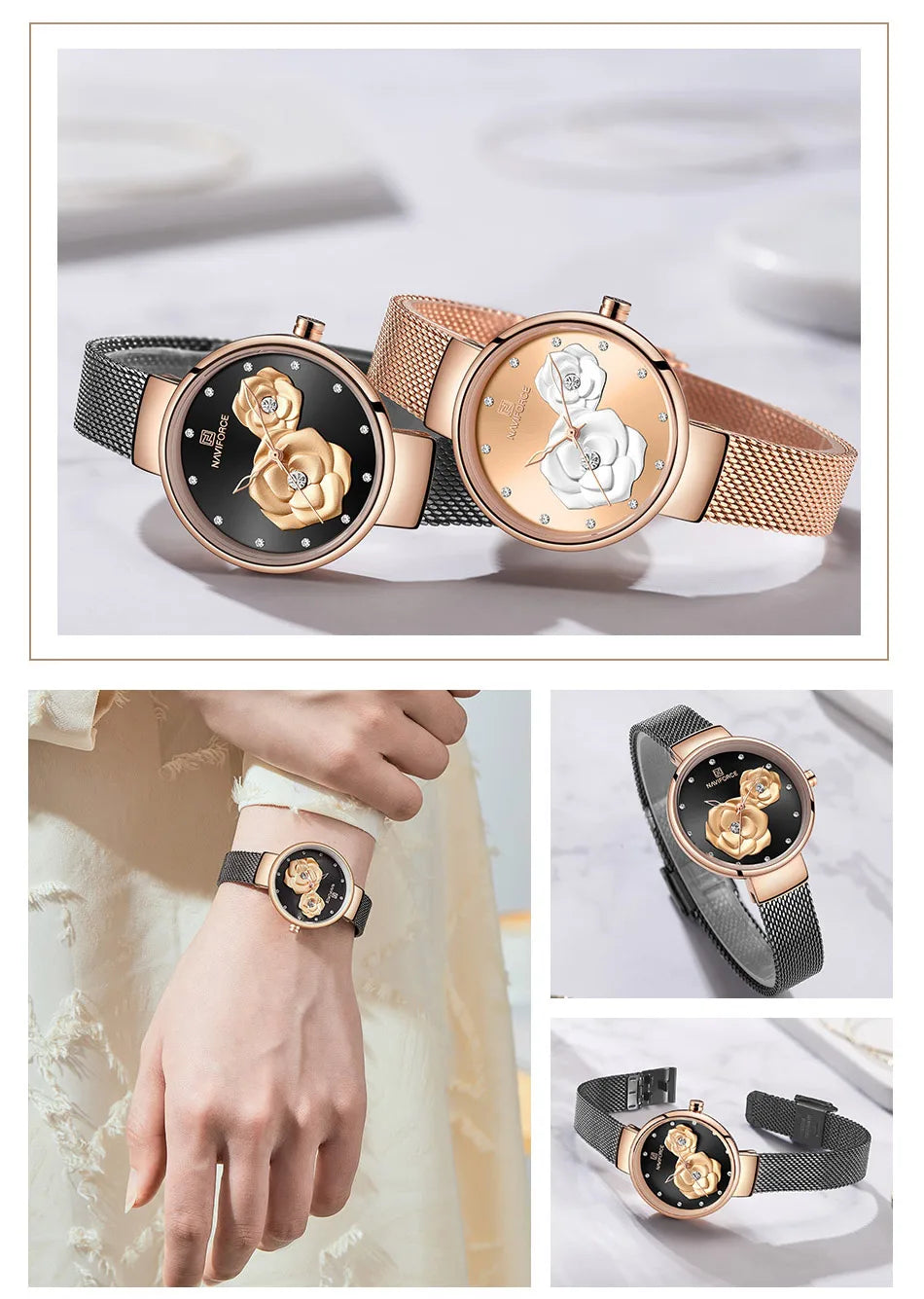 NAVIFORCE Women Watch Luxury Quartz Steel Waterproof Fashion
