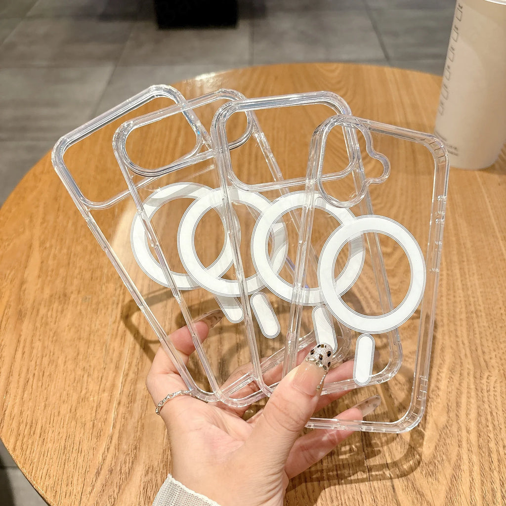 Clear hard acrylic MagSafe case for iPhone 17 series
