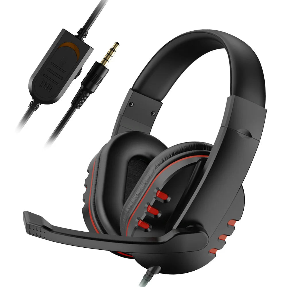 Wired gaming headset 3.5mm, noise-cancel mic, PS4 PC