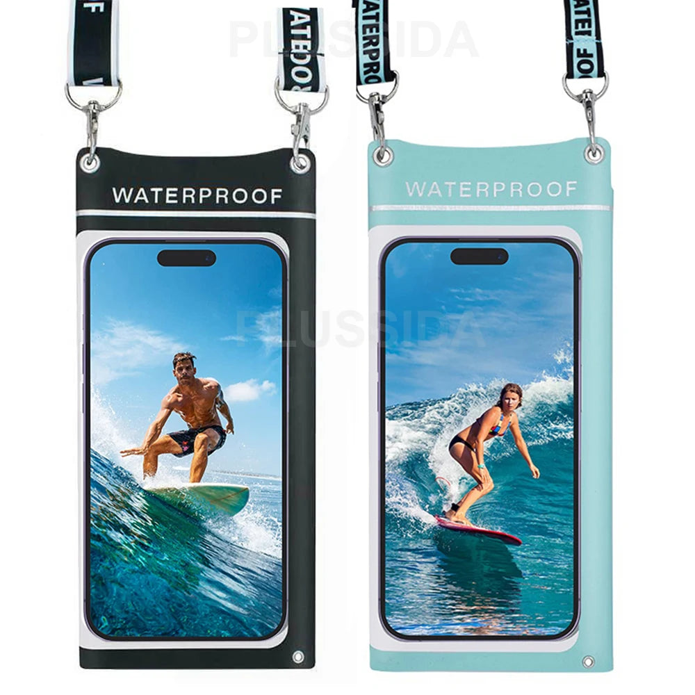 IPX8 waterproof pouch for Samsung and iPhone, perfect for swimming and underwater use