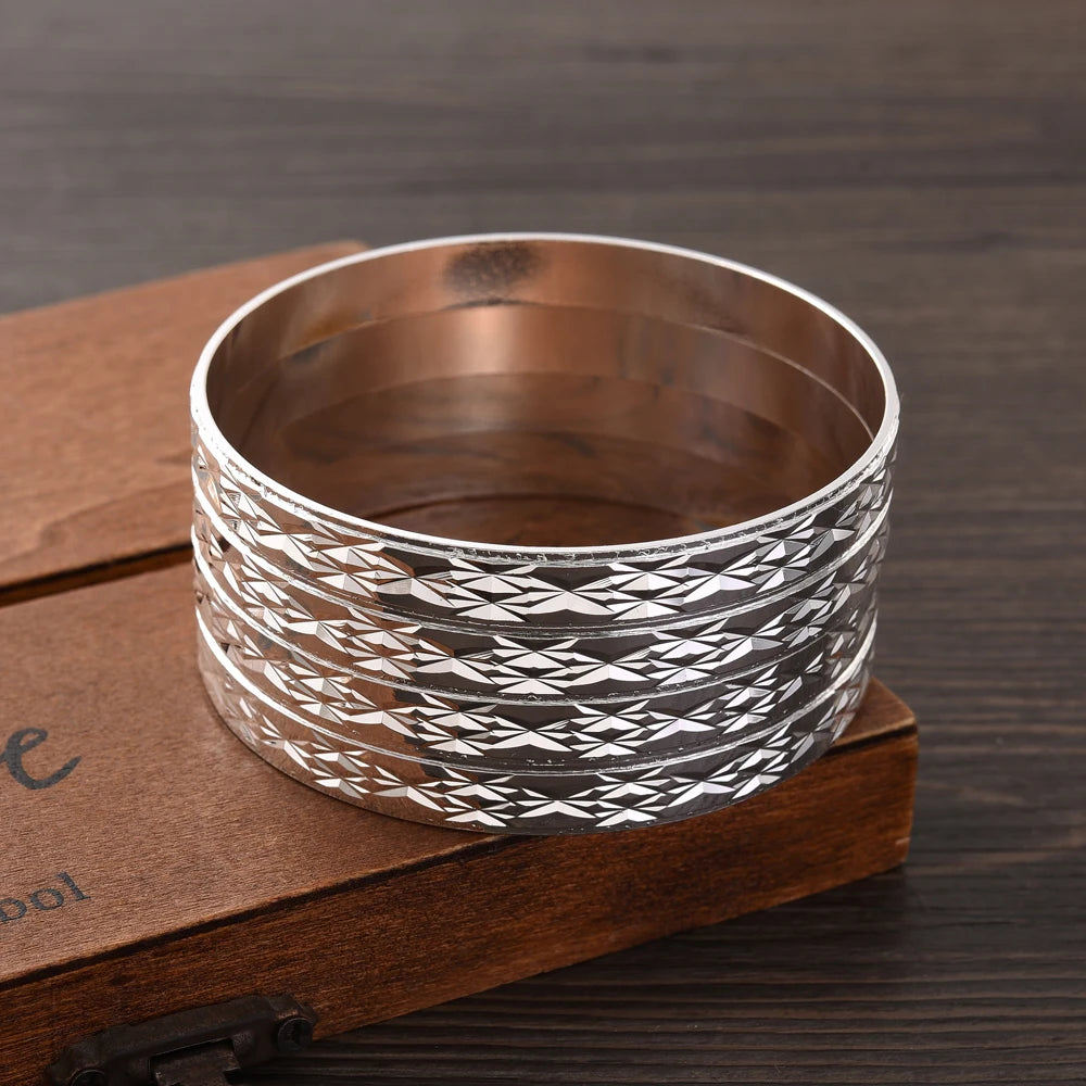 silver plated wedding bangles ethiopian dubai jewelry gift
