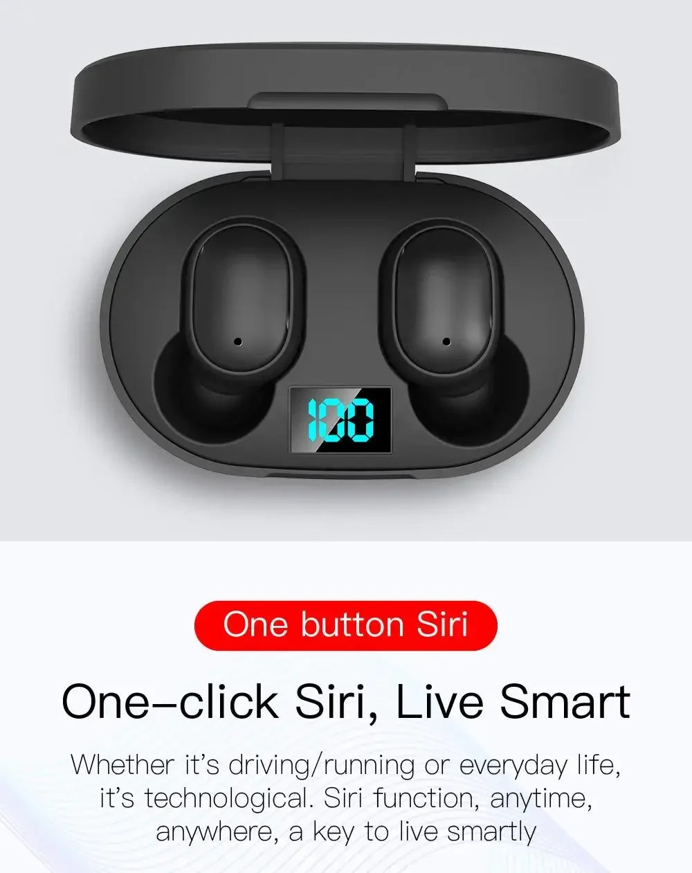 E6S TWS Bluetooth Earphones, wireless noise-canceling headset for Xiaomi Samsung