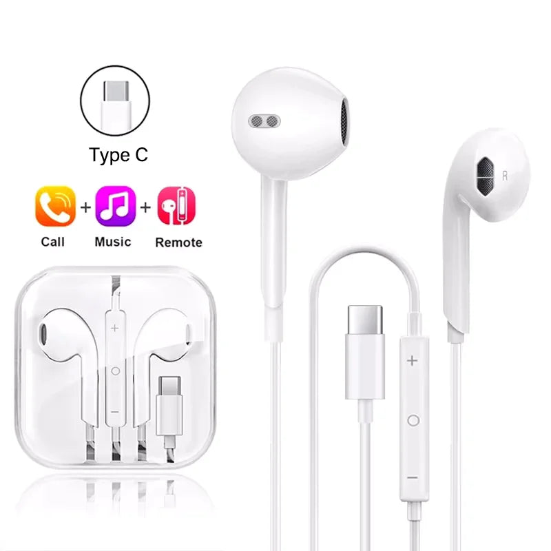 Type-C wired earbuds Samsung Xiaomi Huawei VIVO in-ear