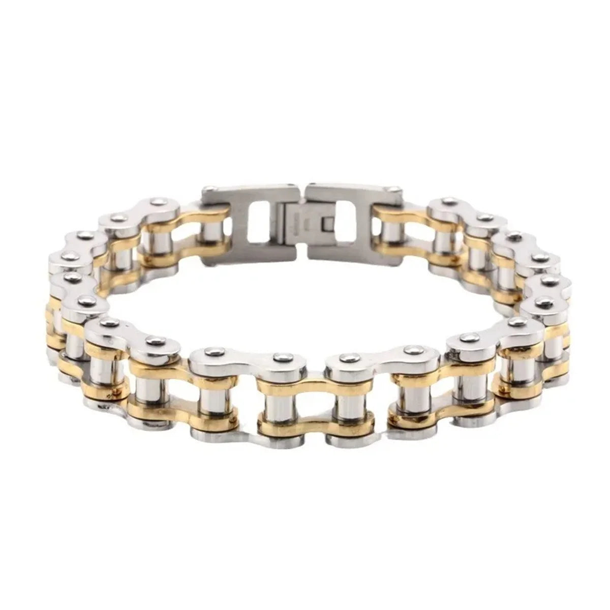 Punk motorcycle stainless steel bracelet vintage style buckle