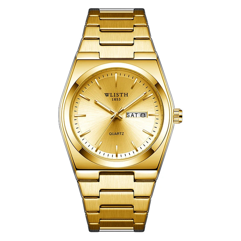 Luxury waterproof men quartz watch stainless steel sport