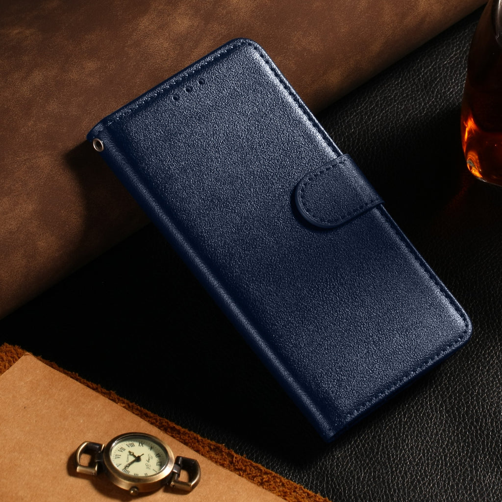 Leather flip wallet case for Samsung phone models