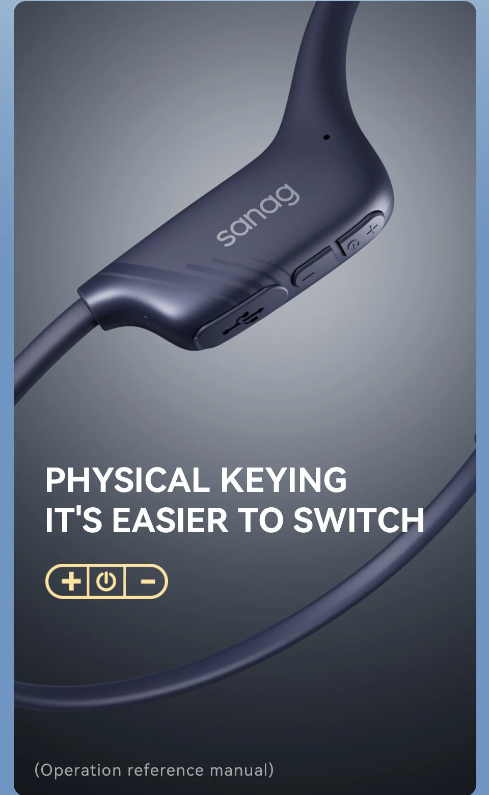 Bone Conduction Wireless Bluetooth Earphones HiFi Waterproof Sports