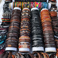 Stylish handmade woven leather bracelets for men women