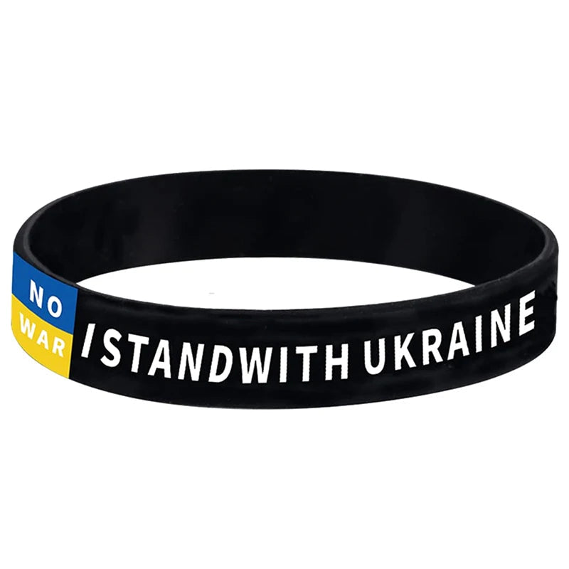 ukraine flag silicone wristband sport elastic unisex jewelry