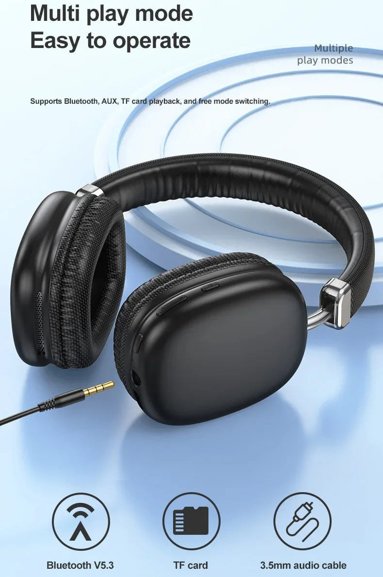 bluetooth 5.3 wireless headphones over ear ios android