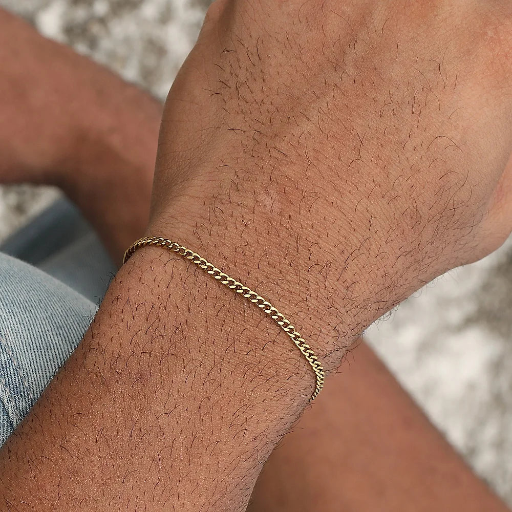 Gold Cuban Chain Bracelet Men Women Hip-Hop Jewelry