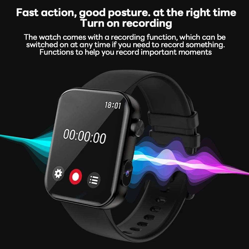 Smartwatch Fitness HeartRate Camera Bluetooth