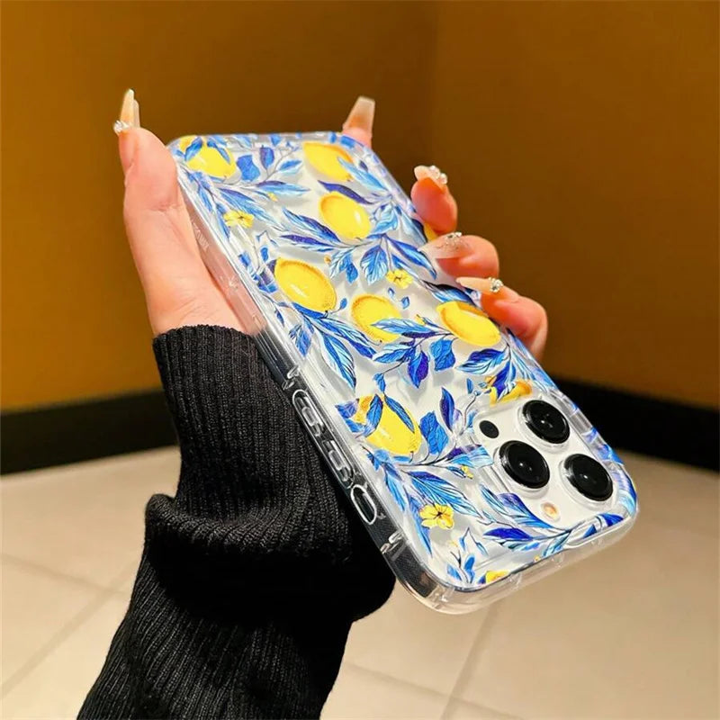 Summer Lemon Fruit TPU Shockproof iPhone Case