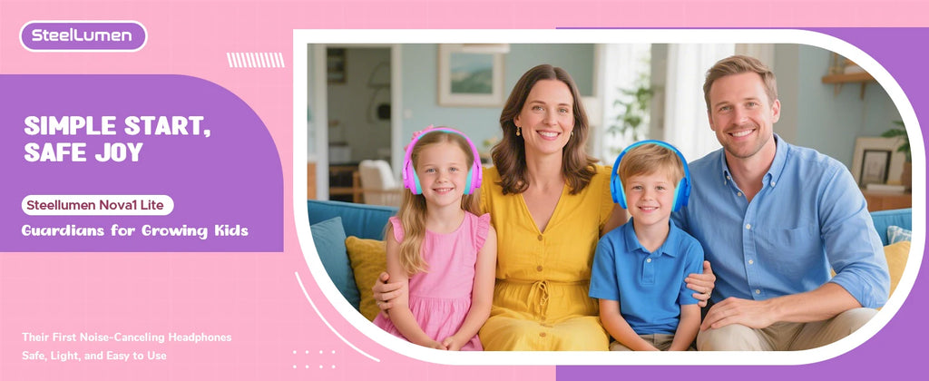 Kids Wireless Bluetooth ANC Headphones Noise Cancelling Travel