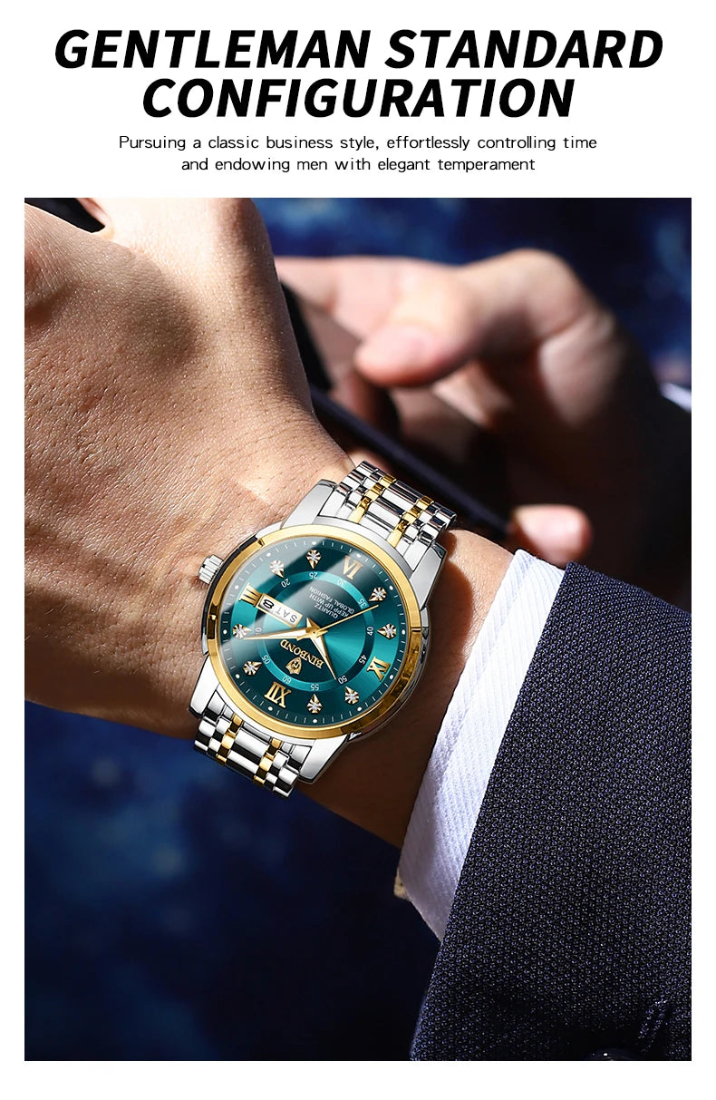 Luxury men's diver watch waterproof quartz sport style