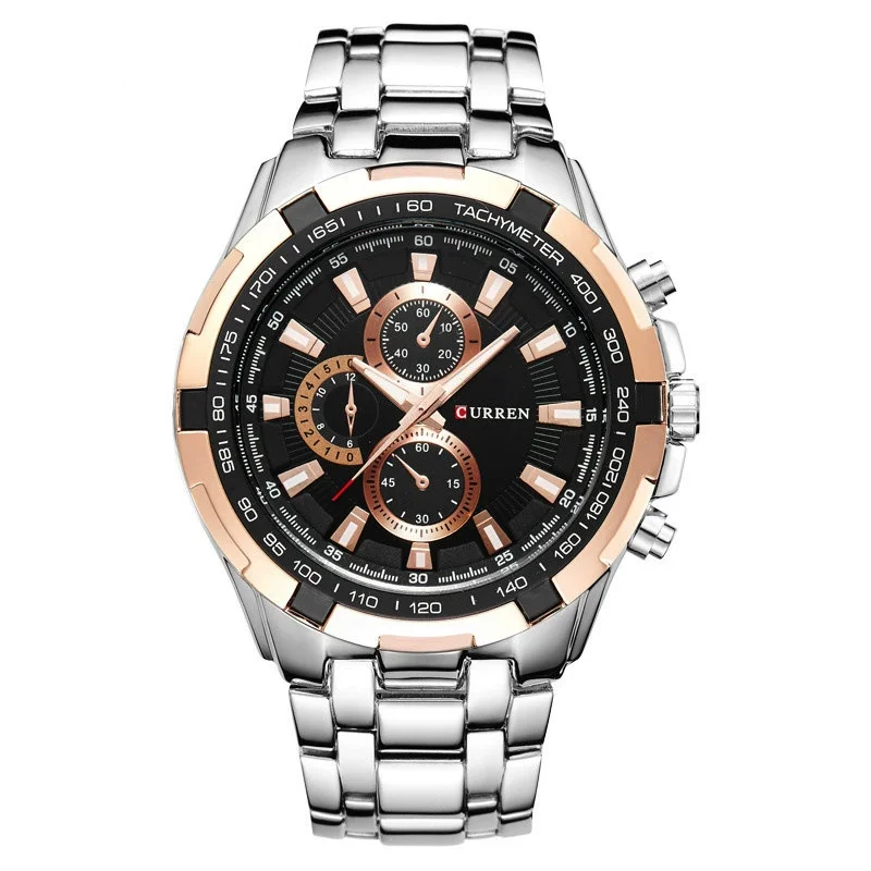 CURREN Men Quartz Watch Waterproof Large Dial