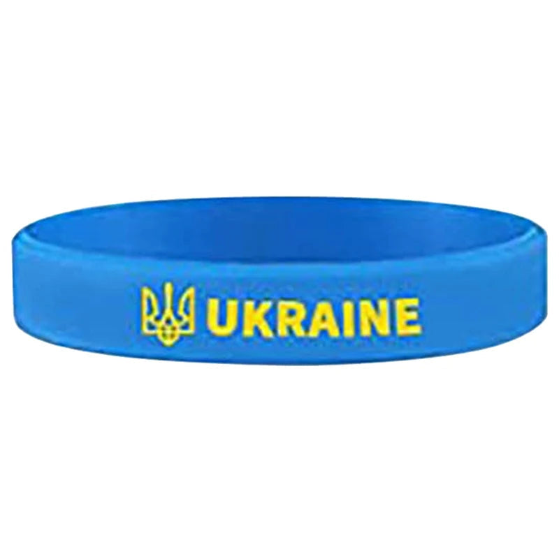 ukraine flag silicone wristband sport elastic unisex jewelry