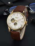 LONGLUX automatic skeleton wristwatch men waterproof gift