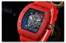 Luxury Barrel Watch Hollow Quartz Design Transparent Men’s Fashion Timepiece
