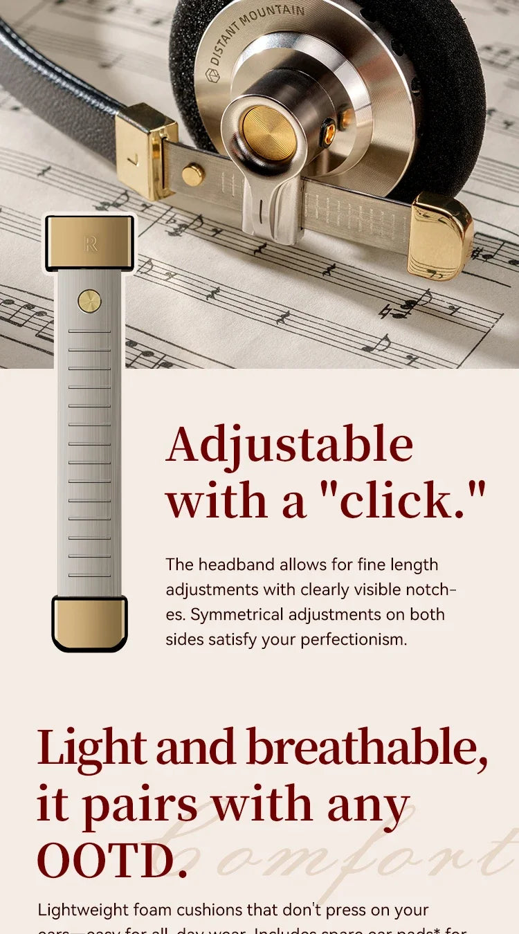 Vintage HiFi Metal Headphones Retro Wired Over Ear MMCX