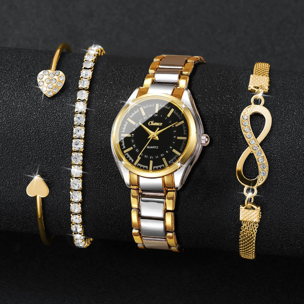 Fashion Women Watches Luxury Small Dial Quartz Bracelet Set