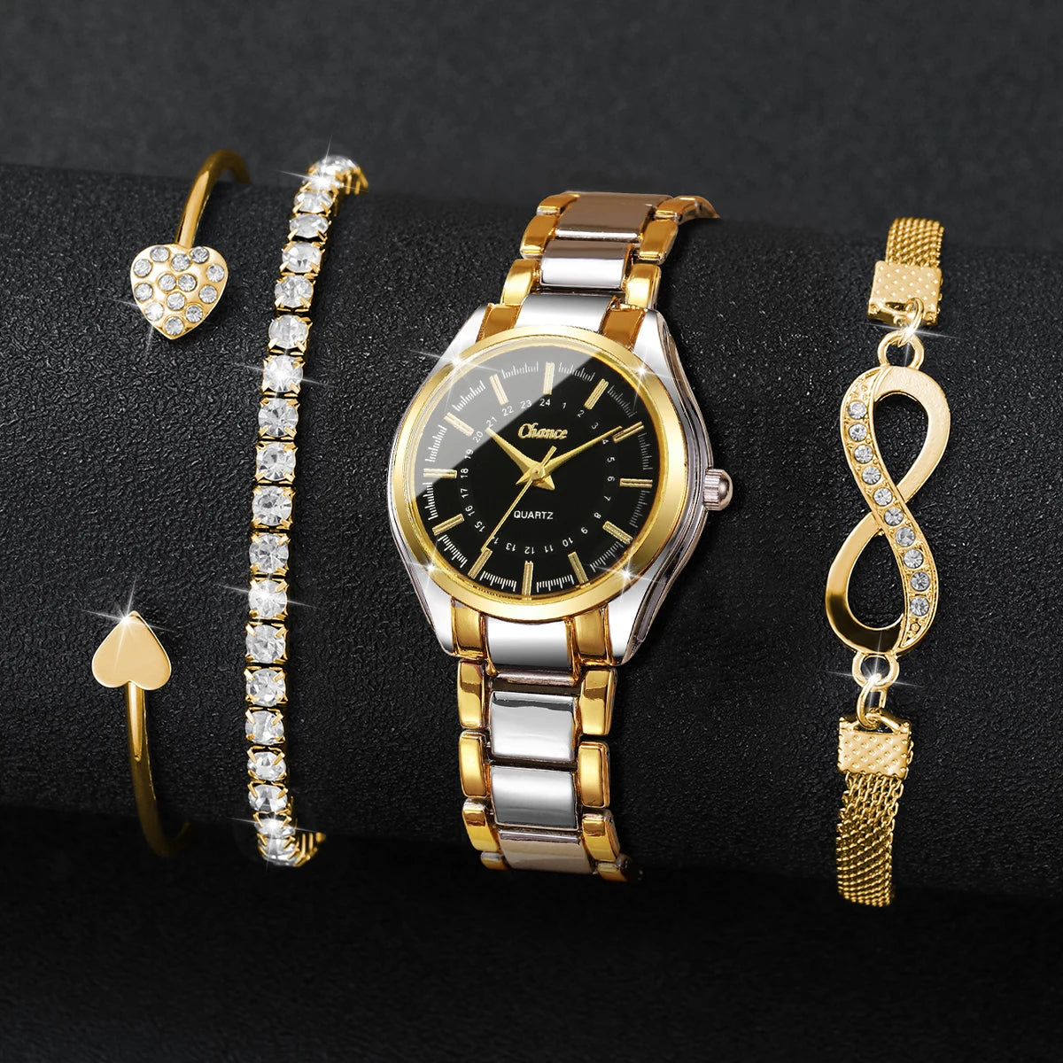 Fashion Women Watches Luxury Small Dial Quartz Bracelet Set