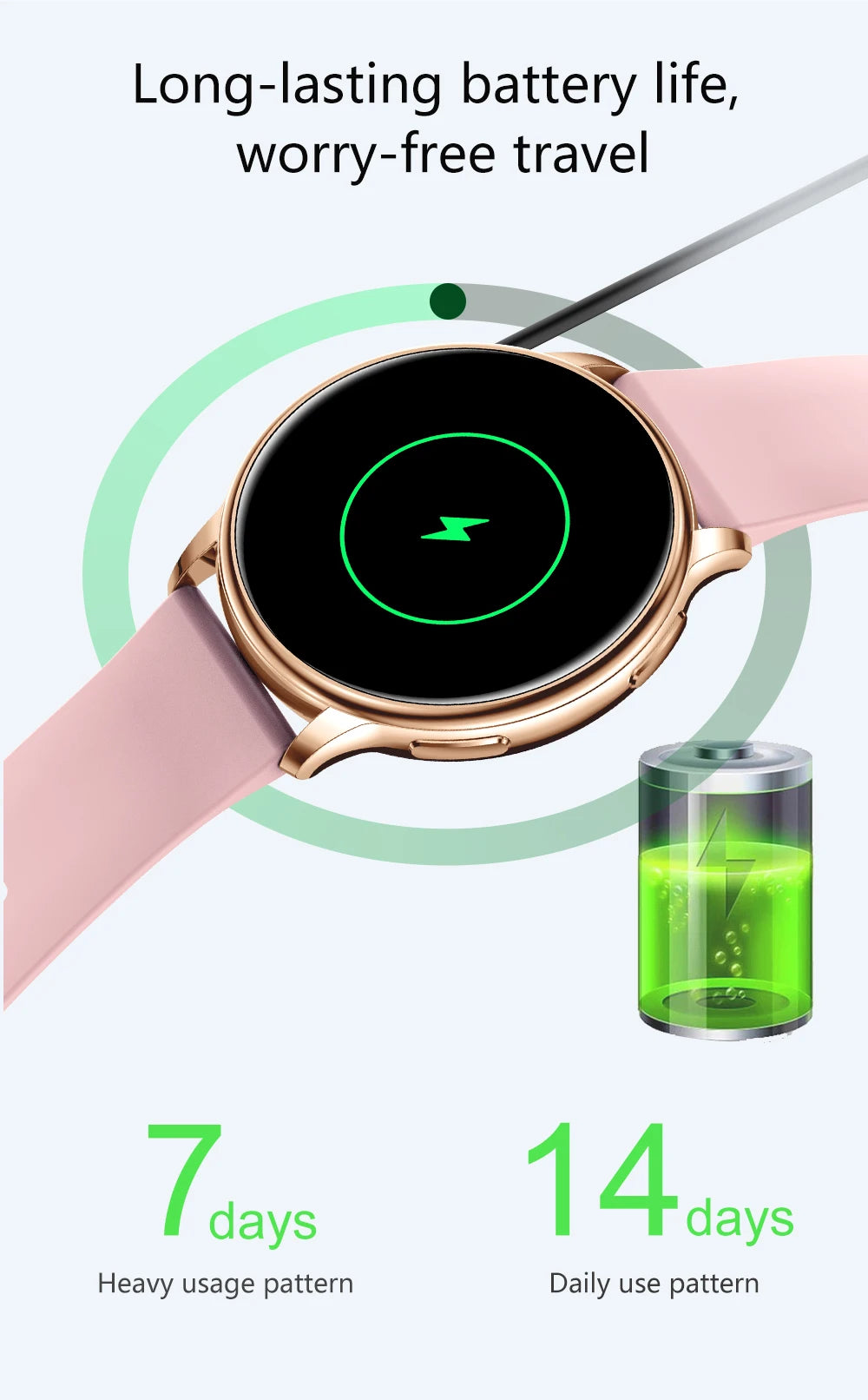 women smartwatch bluetooth fitness health sport android ios