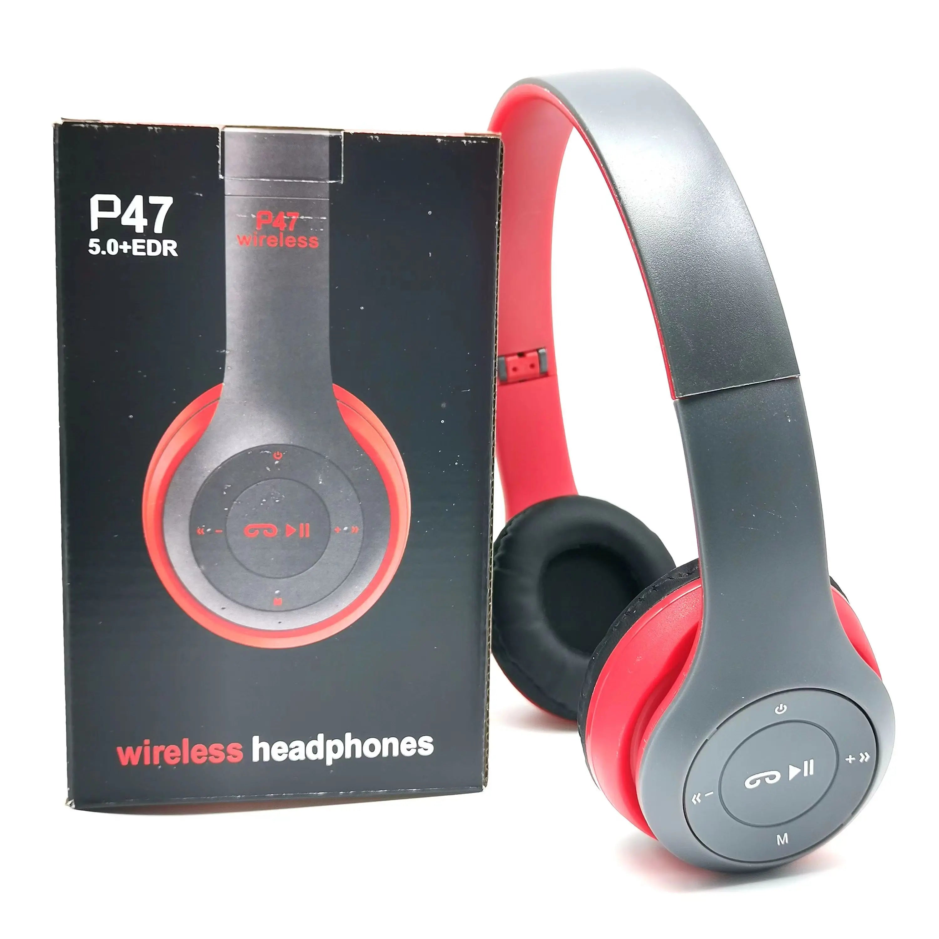 P47 Bluetooth headphones foldable HiFi stereo bass with mic