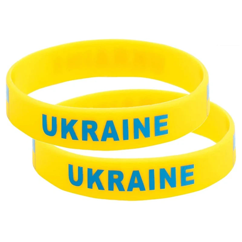 ukraine flag silicone wristband sport elastic unisex jewelry