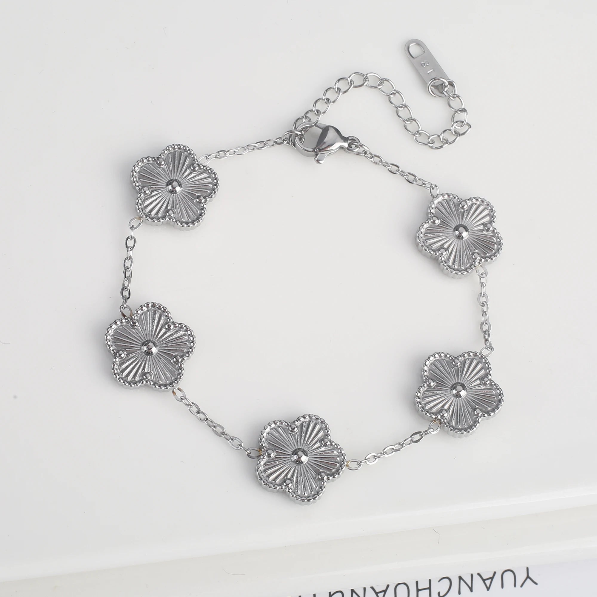 Luxury stainless steel clover bracelet women adjustable fashion