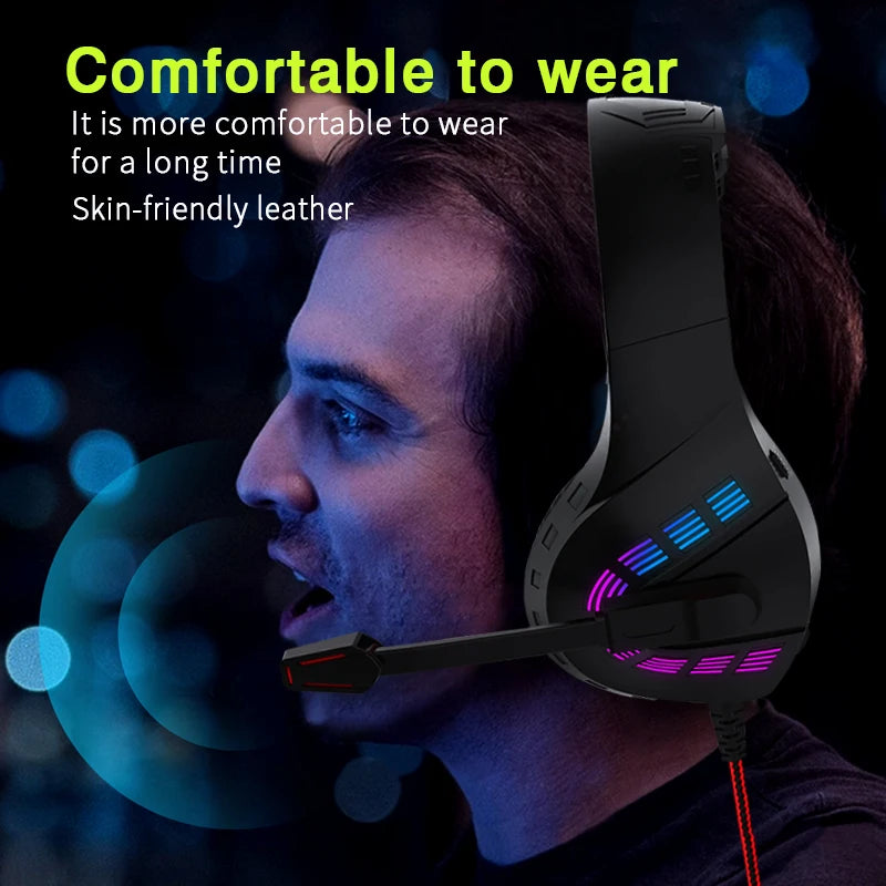 Wired gaming headset with clear sound and mic