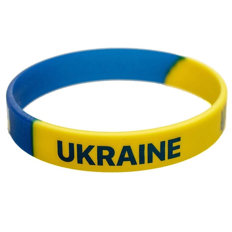 ukraine flag silicone wristband sport elastic unisex jewelry