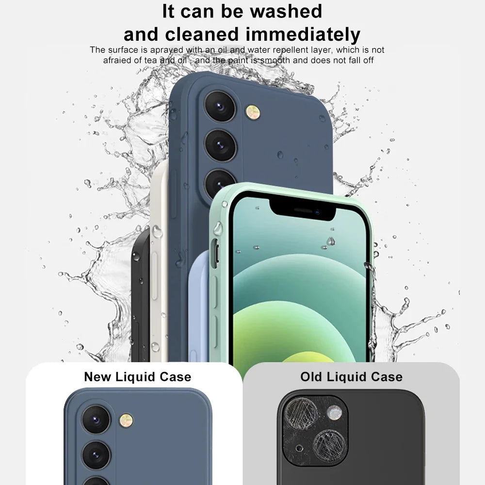luxury liquid silicone case samsung shockproof soft protective cover