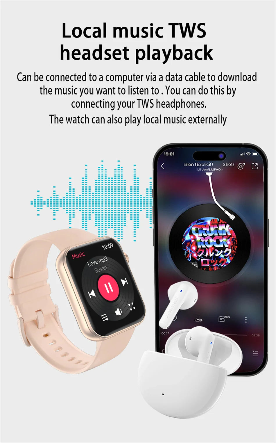 Smartwatch Fitness HeartRate Camera Bluetooth