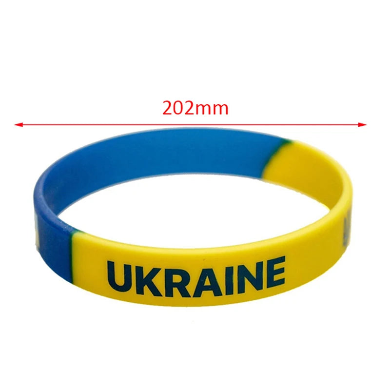 ukraine flag silicone wristband sport elastic unisex jewelry