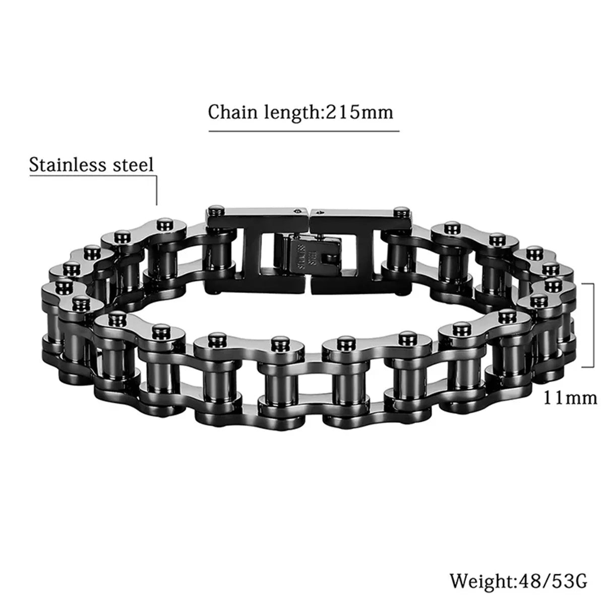 Punk motorcycle stainless steel bracelet vintage style buckle
