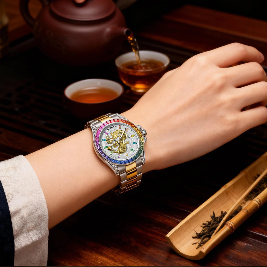 X-GEAR Real Dragon Dial Men's Luxury Quartz Watch