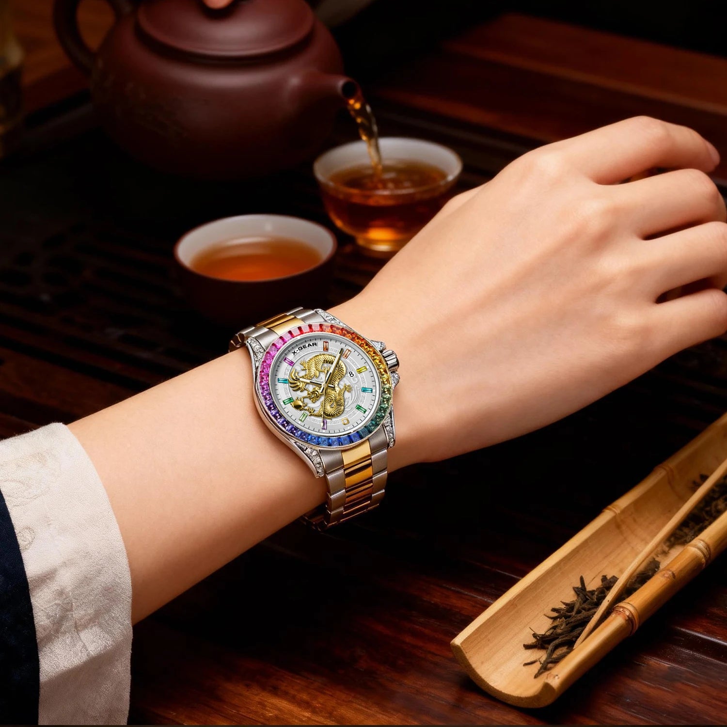 X-GEAR Real Dragon Dial Men's Luxury Quartz Watch