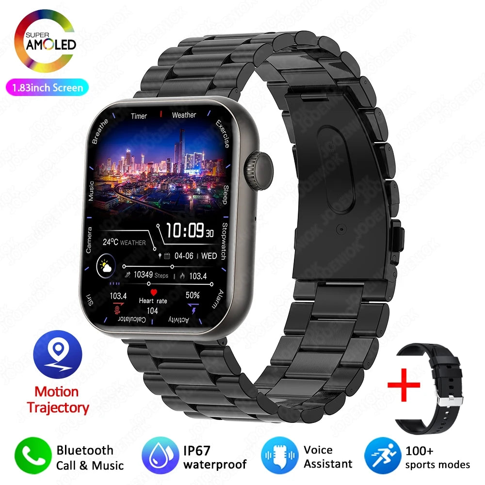 Men's smartwatch with Bluetooth calls sports modes health tracking