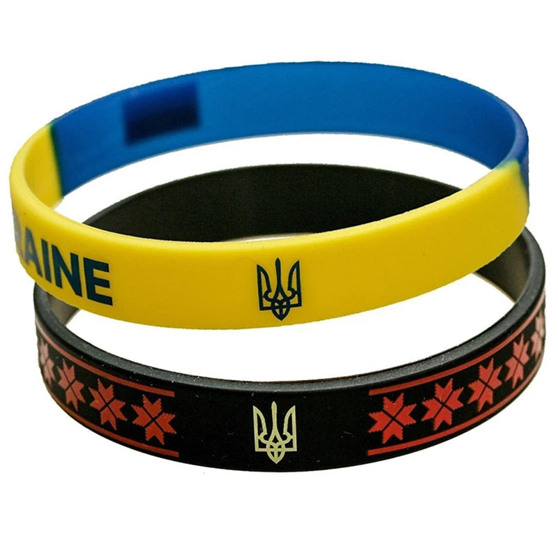 ukraine flag silicone wristband sport elastic unisex jewelry
